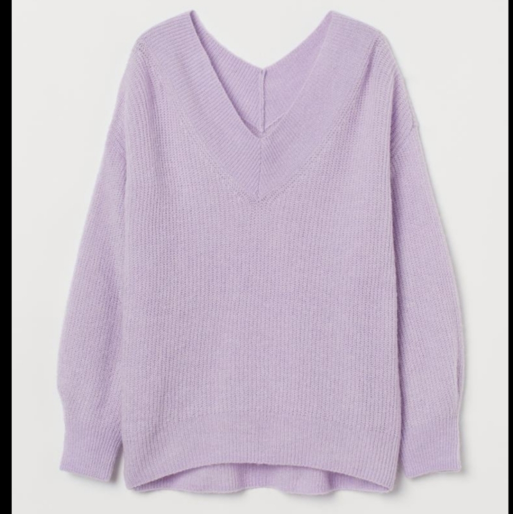 Joe Fresh Lilac Purple V Neck Knit Sweater